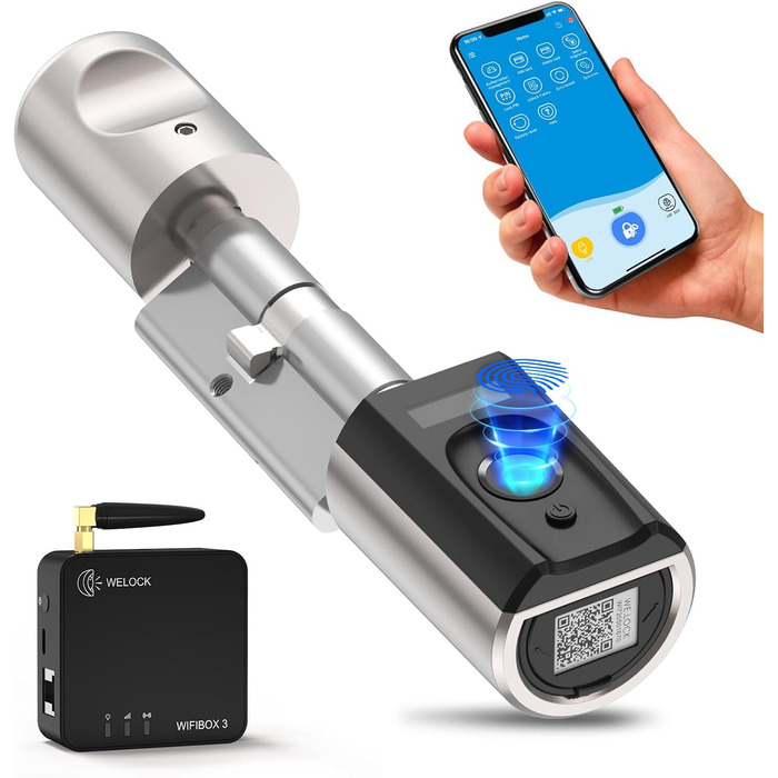 Розумний електронний замок WELOCK Touch41 WiFi з відбитком пальця, RFID-картою, Bluetooth, додатком, IP65, для дверей