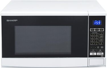 Мікрохвильова піч SHARP R670W 2в1 з грилем, 20 л, 800 Вт, 1000 Вт гриль, 10 режимів, 13 автоматичних програм, таймер, біла