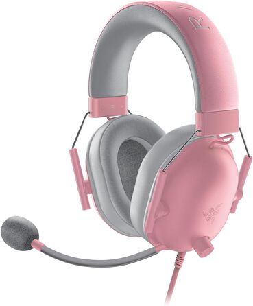 Ігрова гарнітура Razer BlackShark V2 X Quartz Pink — дротова навушники для кіберспорту, 7.1 Surround Sound, мікрофон Hyperclear, 50мм драйвери Triforce, рожева