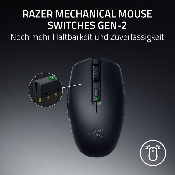Бездротова ігрова миша Razer Orochi V2 HyperSpeed та Bluetooth, оптичний сенсор 18K DPI, вага 60 г, чорна
