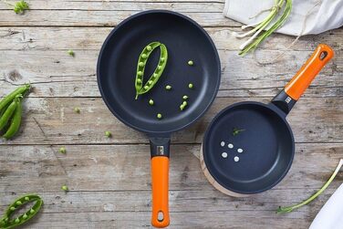 Набір сковорідок BRA Efficient Orange 18/22/26 см, литий алюміній, антипригарне покриття, без PFOA, для всіх плит, посудомийна машина
