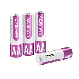 Набір літієвих акумуляторів imuto AA 1.5V (8 шт) з зарядним пристроєм, 3000mWh, 2500 циклів зарядки