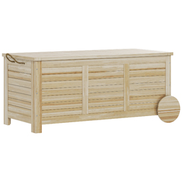 Outsunny Cushion Box 185 л Водонепроникний садовий ящик з колесами Дерев'яна погодостійка УФ-стійка подушка Коробка для зберігання Садова скриня для відкритого саду Балкон з натурального дерева