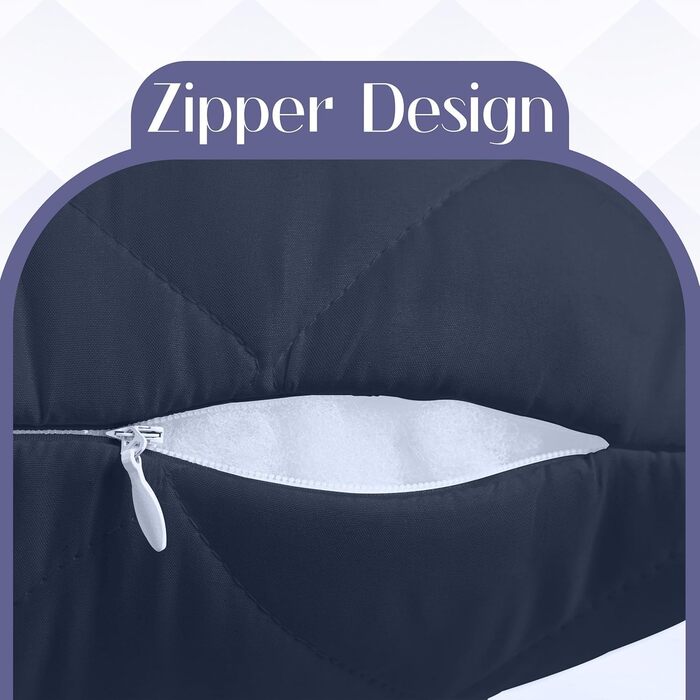 Подушка для вагітних та сну Utopia Bedding, стебана подушка-подушка для сну на боці, м'який поліестер (40x145 см, темно-синій)