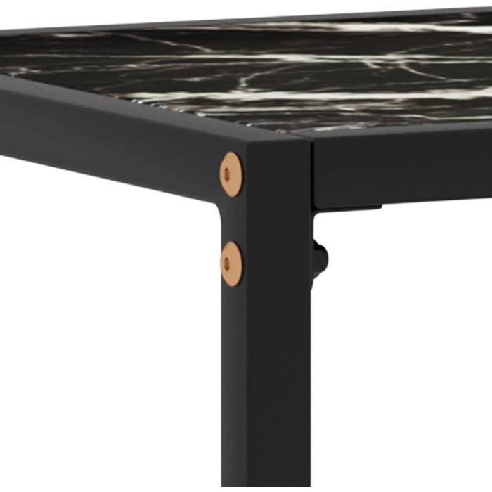Консольний стіл vidaXL 100x35x75 см, чорний і білий, з гартованого скла — стіл для коридору, туалетний, приліжковий, стильний декор