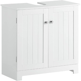 Тумба під умивальник SoBuy BZR18-W, біла, для ванної, 60x60x29 см
