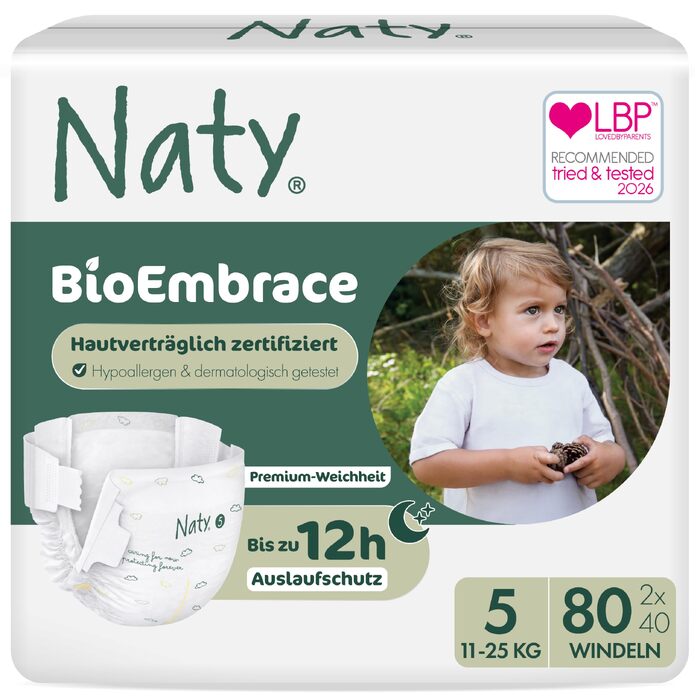 Еко-підгузки Naty BioEmbrace, розмір 4 (7–18 кг), 88 шт, біорозкладні