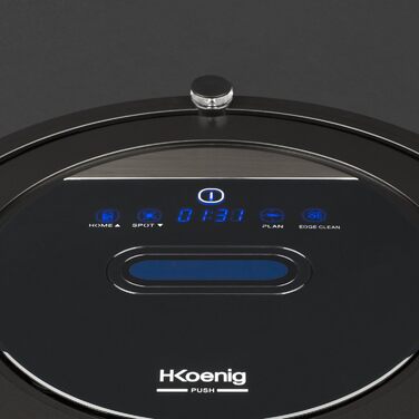 Робот-пилосос H.Koenig SWRC110 з Wi-Fi, функцією вологого прибирання, управлінням через додаток, віртуальною стіною, розпізнаванням кімнат, автономністю 100 хв, чорний