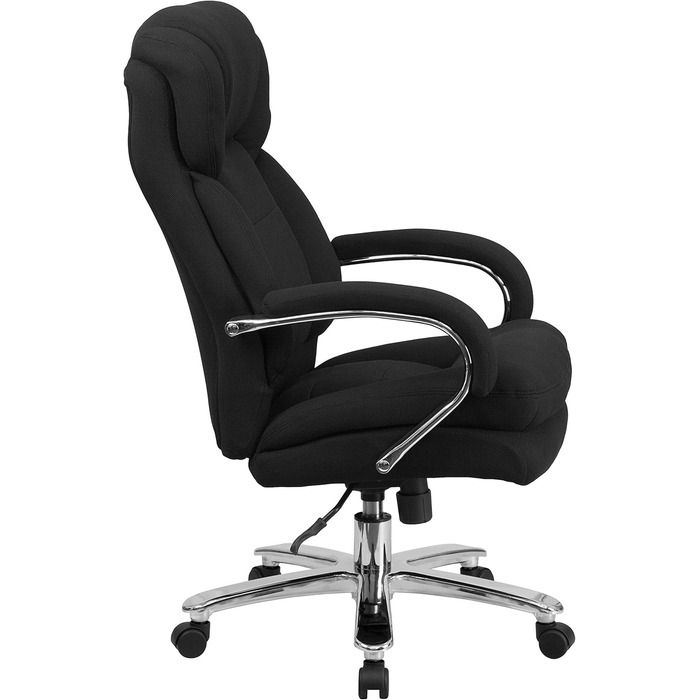 Офісне крісло Flash Furniture Hercules, ергономічне, з високою спинкою, м'яке сидіння, підлокітники, чорний текстиль