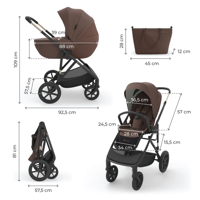 Дитячий візок Kinderkraft PRIME 3 3в1 2026 VELVET MOCCA