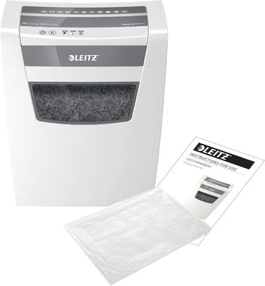 Шредер Leitz IQ Home Office для офісу та дому, 10 аркушів, 23 літри, білий