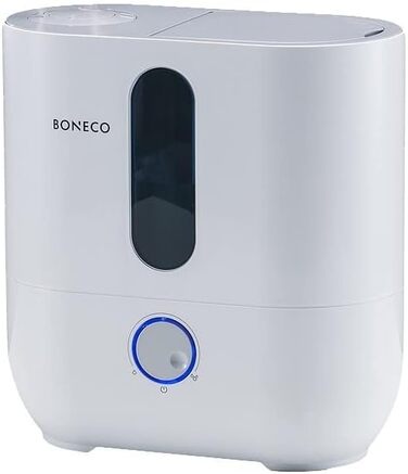 Ультразвуковий зволожувач повітря BONECO U300, 5 л, для кімнат до 50 м², з арома-функцією, авто-вимкненням, індикатором порожнього бака, фільтром, білий