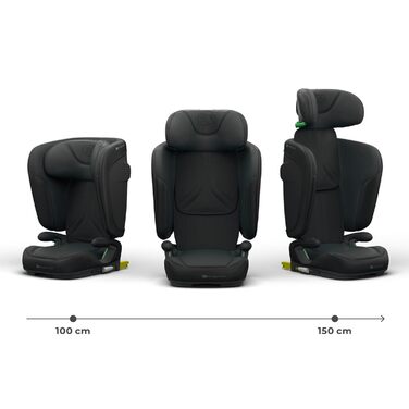Автокрісло Kinderkraft UNITY 2 i-Size, 100-150 см, 3,5-12 років, регульована підголівник, AIR FLOW, 5 положень спинки, чорний