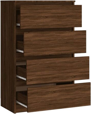 Комод vidaXL з 4 шухлядами, бетонно-сірий, 60x35x98,5 см, сучасний, деревостружкова плита, для вітальні, з великим місцем для зберігання