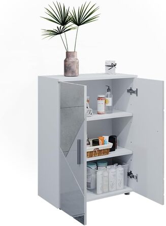 Пенал Vicco Irma, білий глянець з вставками, 60x81 см