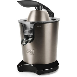 Електрична цитрусова соковижималка BLACK+DECKER BXCJ350E, 350 Вт, професійний мотор, нержавіюча сталь, регулювання м'якоті, 2 насадки, 650 мл