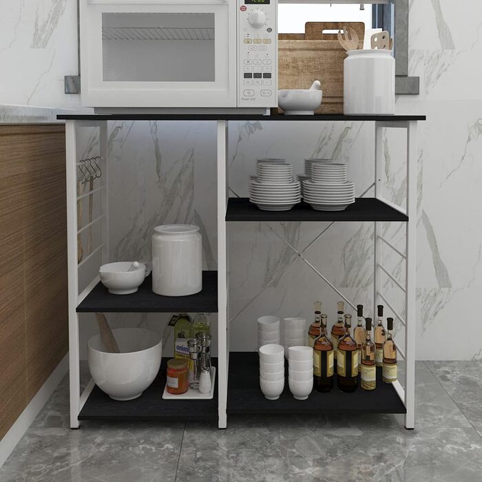 Стелаж кухонний SogesHome 90 x 40 x 83 см, SH-171-BK, чорний горіх