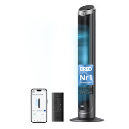 Вентилятор підлоговий Dreo Smart з осциляцією 90°, Wi-Fi, пульт, таймер 12 год, сріблястий