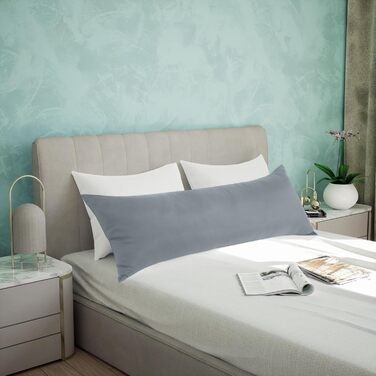 Подушка для вагітних та підтримки тіла Utopia Bedding, м'яка з наповненням з порожнистого волокна, для сну на боці (40x145 см, сіра)