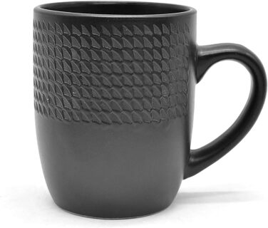 ECHTWERK набір посуду з кам'яної кераміки BlackStyle, 20 предметів, сучасний дизайн, для 4 осіб: тарілки, супові тарілки, чашки, миски, десертні тарілки
