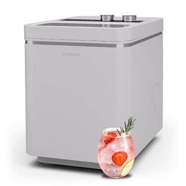 Льодогенератор Klarstein IceCraft 12 кг/24 год, швидке виробництво льоду (6 хв), 2 розміри, автоматичне очищення, для кухні та бару, 150 Вт, білий