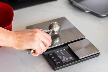 Кухонні ваги KitchenAid цифрові з двома платформами, до 5000г/500г, чорні, з таймером