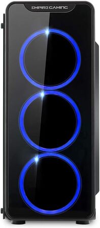 Ігровий корпус для ПК EMPIRE GAMING Warmachine ATX, середній, 4 безшумні вентилятори, LED-RGB-підсвічування, 11 режимів, скло спереду та збоку