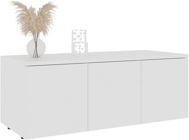 vidaXL ТВ-тумба з 3 шухлядами, біла, 80x34x30 см, ДСП, низький комод для телевізора, меблі для вітальні