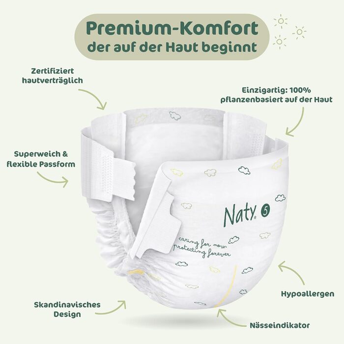 Еко-підгузки Naty BioEmbrace, розмір 4 (7–18 кг), 88 шт, біорозкладні