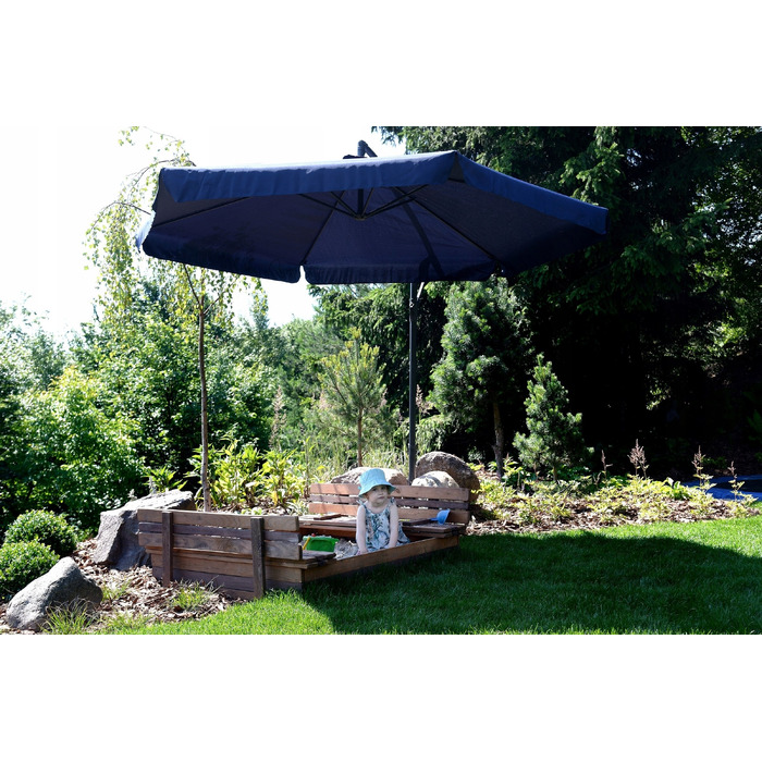 Садова парасолька з консоллю Funfit Garden, синя, 350 x 250 см