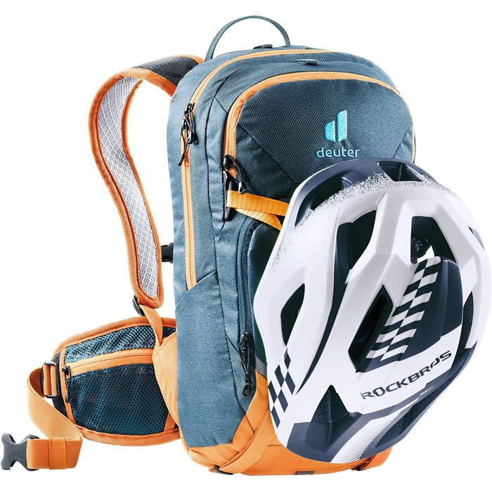 Дитячий велосипедний рюкзак Deuter Attack 8 JR з протектором, 8 л, Arctic-Mandarine
