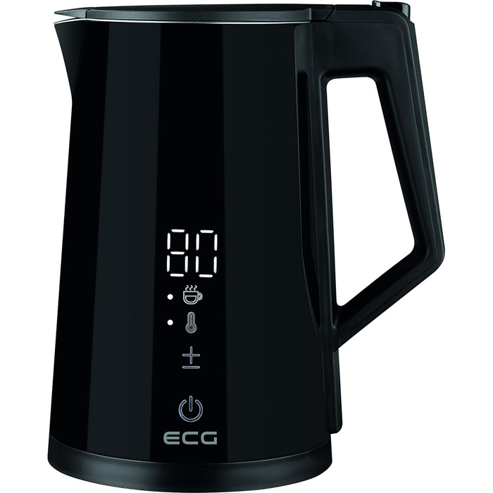 Електрочайник ECG RK 1893 Digitouch Black, 2200 Вт, 1,7 л, LED-дисплей