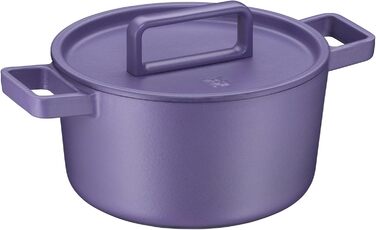 Жаровня WMF Flavour 24 см, чавунна, індукційна, емальована, фіолетова, з кришкою з конденсаційними краплями, сучасний дизайн