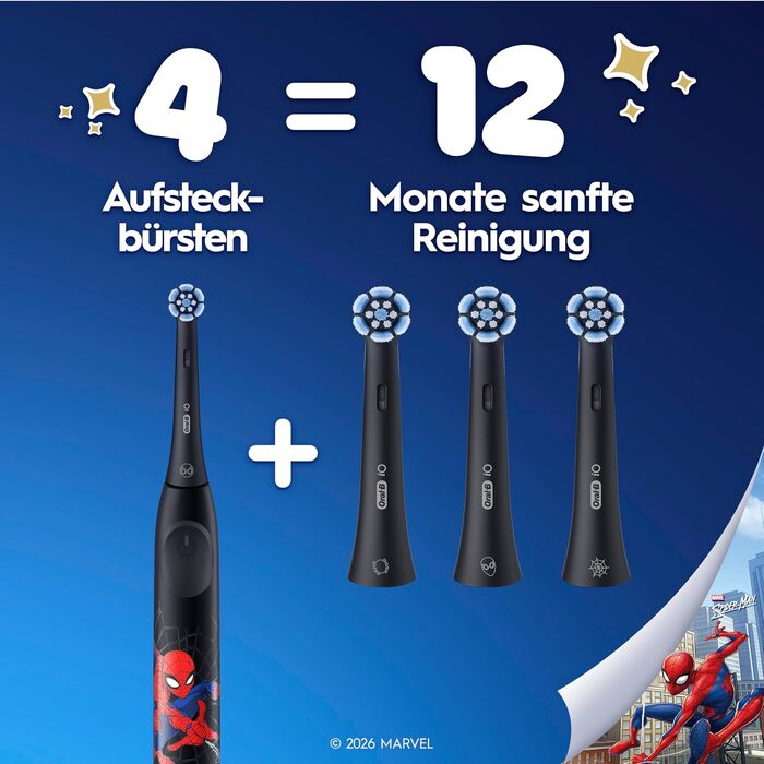 Смінні насадки для електричної зубної щітки Oral-B iO Ultimative Reinigung для дітей (Spiderman), білі, 4 шт.