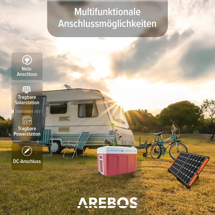 Автомобільний холодильник Arebos 40 л з функцією охолодження та підігріву, 12/230V, червоний