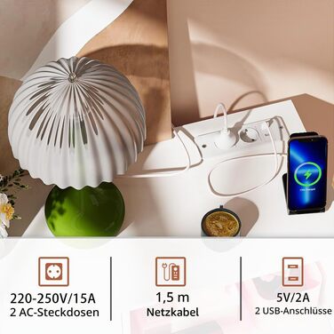 Кухонна шафа-буфет з LED-підсвіткою та розеткою, сайдбор з шухлядою та полицею для мікрохвильової печі, 83x40x80 см, біло-помаранчевий