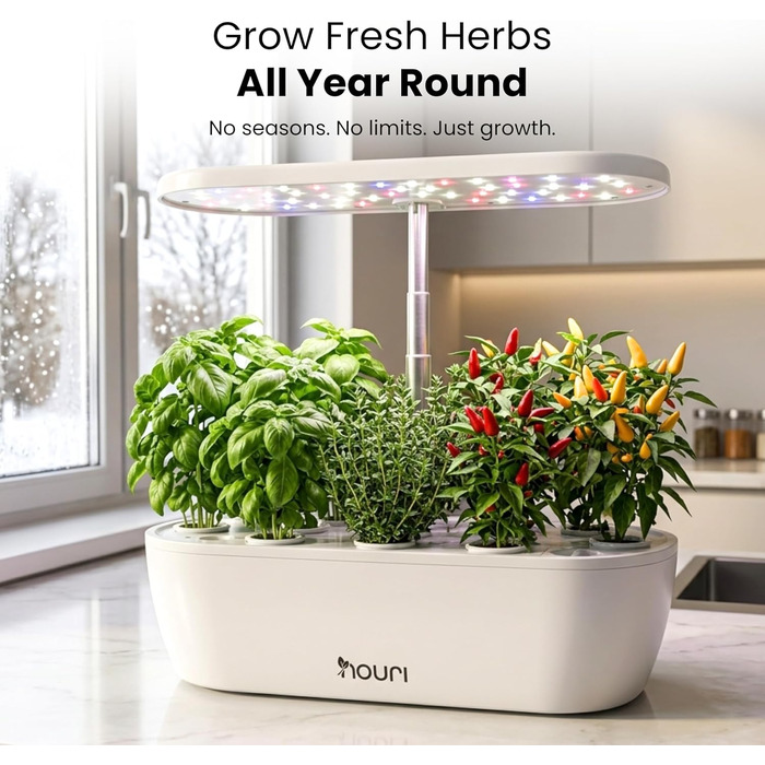 Smart Garden Nouri 12 Pod для вирощування томатів вдома | Гідропонна система | LED лампа для розсади | Автоматичний догляд