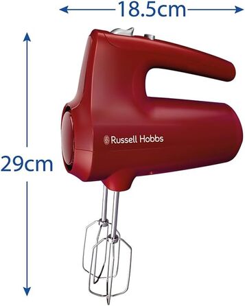 Міксер ручний Russell Hobbs Desire Red 350W з насадками для тіста та збивання, 5 швидкостей + імпульс