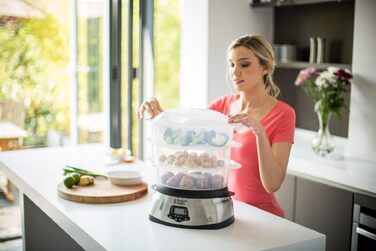 Рисівварка Russell Hobbs 19750-56 з функцією підігріву та парової обробки, антипригарне покриття, мірний стакан та ложка, скляна кришка