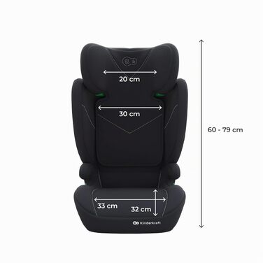 Дитяче автокрісло Kinderkraft I-SPARK 2 PRO (100-150 см), 2в1, стандарт i-Size, чорне