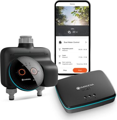 Gardena smart Water Control 19033-20: Система автоматичного поливу для саду з управлінням через смартфон, датчиком вологості та захистом від заморозків