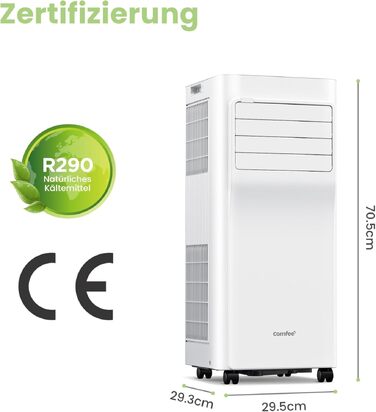 Мобільний кондиціонер Comfee Breezy Cool Pro 2.0 7000 BTU/2.0kW з Wi-Fi, охолодження, вентиляція, осушення – для кімнат до 25 м²
