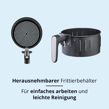 Аерофритюрниця KHG HLF-3200, 3,2 л, 1500 Вт, срібляста, LED, знімний кошик