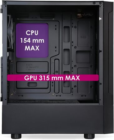 Корпус для ігрового ПК EMPIRE GAMING Sapphire ARGB, середній Tower ATX/Micro-ATX/ITX, бокова панель із загартованого скла, 3 вентилятори 120 мм ARGB, MB Sync, чорний