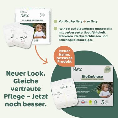Еко-підгузки Naty BioEmbrace, розмір 4 (7–18 кг), 88 шт, біорозкладні