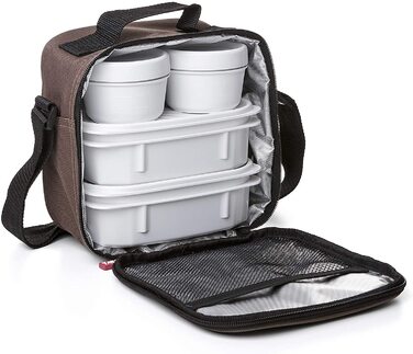 Термосумка Tatay 3 л з 4 контейнерами, BPA-free, коричнева, 22,5x10x22 см