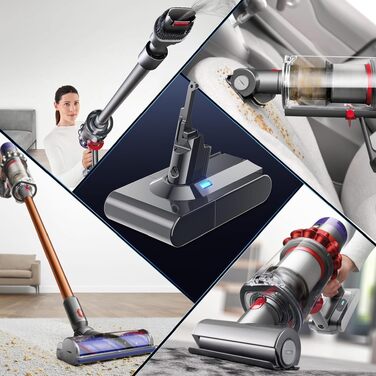 Акумулятор для пилососа Dyson V6 Powtree (2 фільтри, захисна кришка, гвинти) 6.0Ah Сірий