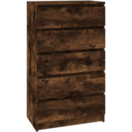 Комод vidaXL з висувними шухлядами, димчастий дуб, 60x36x103 см, ДСП