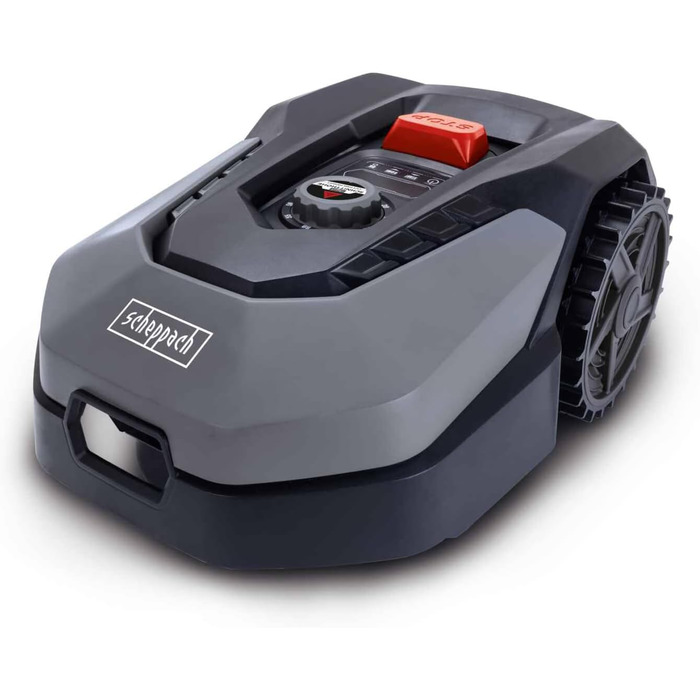 Робот-газонокосарка Scheppach RoboCut XL600 для газонів до 600 м², 18 см, WiFi, регулювання через додаток, сенсор дощу, 35% нахилу, станція, 9 лез, 130 м кабелю, 180 гачків