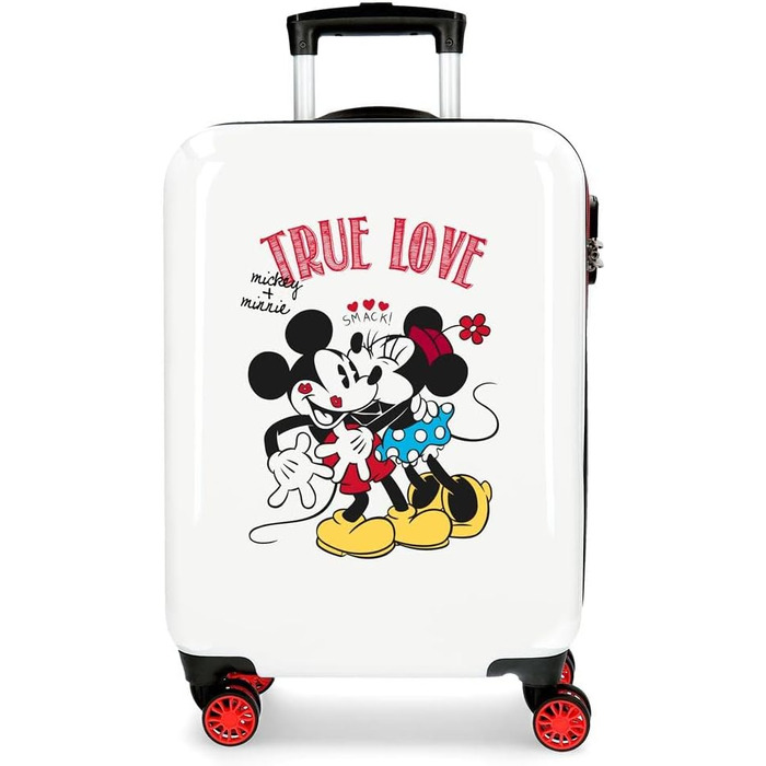 Дитяча валіза Disney Mickey True Love, біла, 38x55x20 см, жорсткий ABS, кодовий замок, 34 л, 2,6 кг, 4 подвійні колеса, ручна поклажа